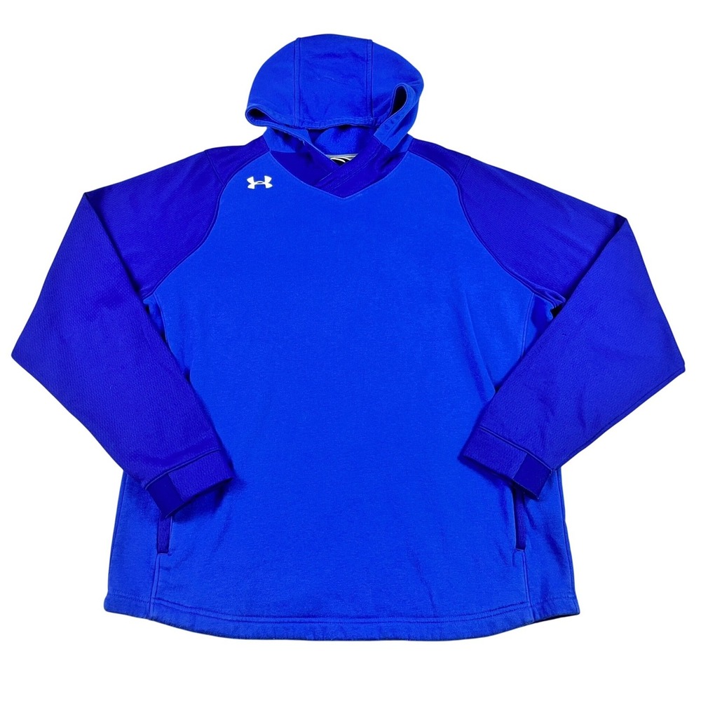 Under Armour Mens Dynasty Fleece Hoodie Royal Blue Loose Fit XL Lacrosse